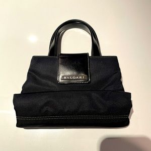 Bvlgari black small hand clutch